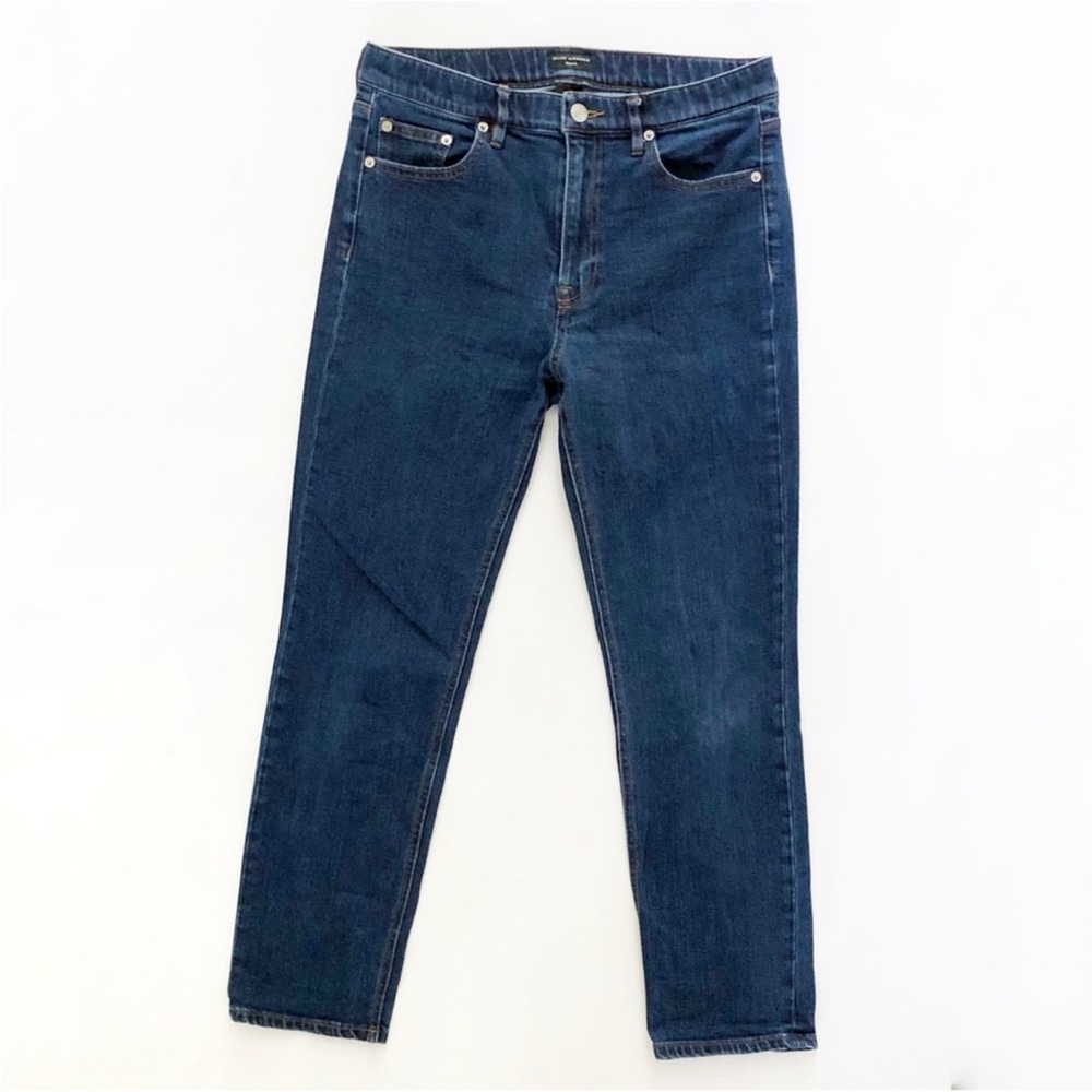 Club Monaco High Rise Dark Blue Denim Straight Jeans Size 28